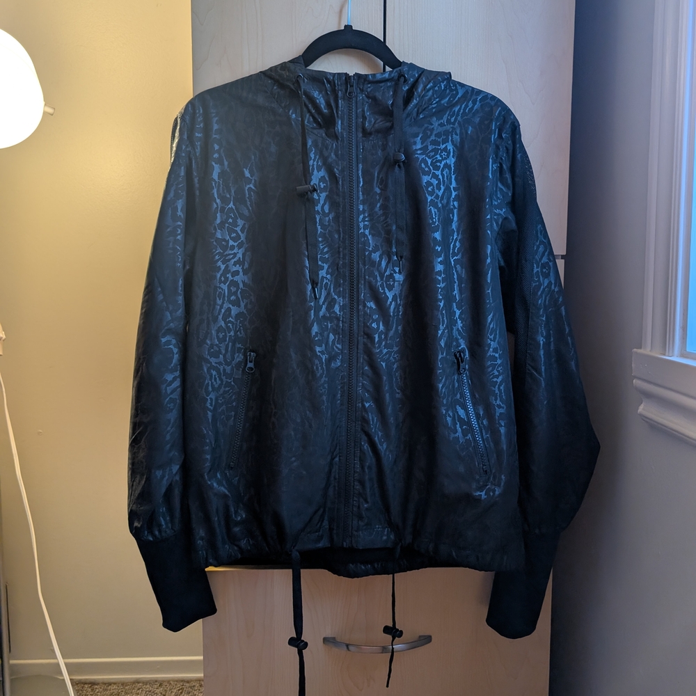 ZYIA Black Leopard Windbreaker for Women